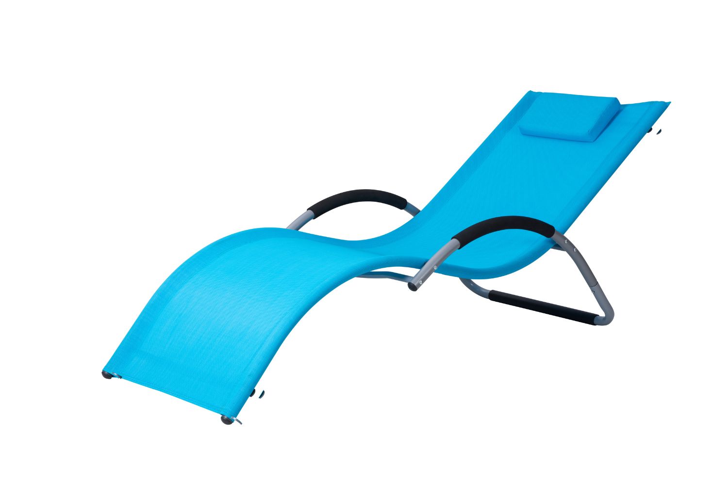 Transat aluminium et toile PVC bleu ORSEN
