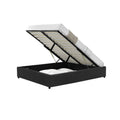 Lit coffre en velours noir 140x190 cm ZORA