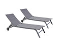Lot de 2 transats aluminium gris foncé LIVORNO