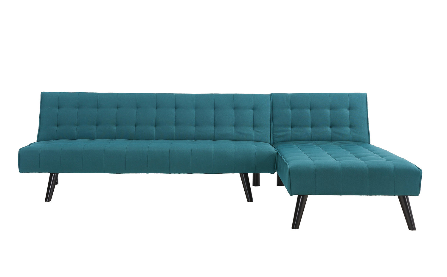 Canapé d'angle réversible convertible 4 places en tissu bleu canard RAVENNA