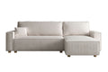 Canapé convertible d'angle réversible 4 places velours côtelé beige TREVISO