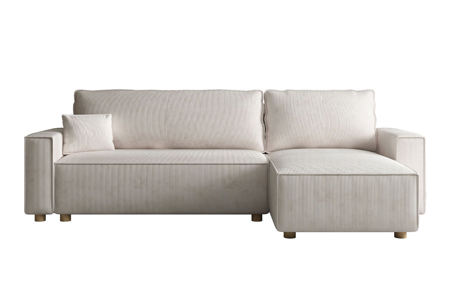 Canapé convertible d'angle réversible 4 places velours côtelé beige OGGIE