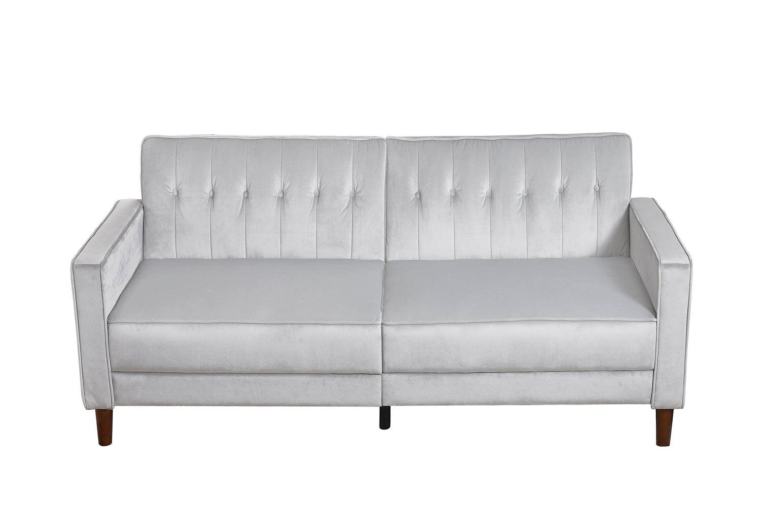 Canapé design convertible 3 places en velours gris MANHATTAN
