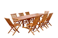 Salon de jardin Teck huilé 8 personnes - Table rectangle + 8 chaises LOBO
