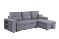 Canapé d'angle droit convertible en tissu gris 4 places SALZBURG