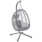 Fauteuil suspendu en résine effet rotin gris NORALE