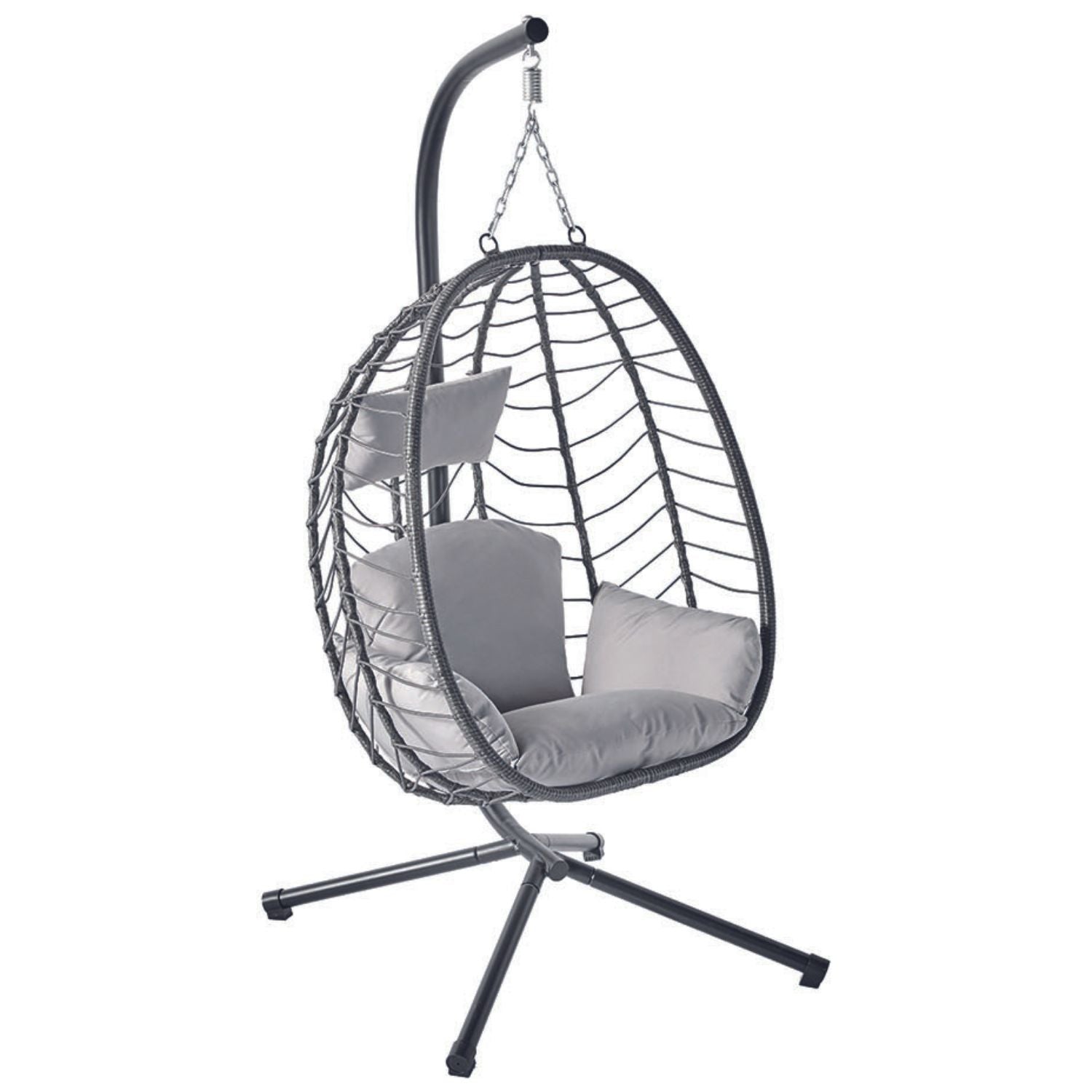 undefined Fauteuil suspendu en résine effet rotin gris