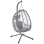 Fauteuil suspendu en résine effet rotin gris NORALE