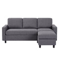 Canapé 3 places + 1 pouf modulable tissu gris GENEVA