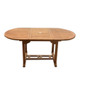Table de jardin ovale extensible en teck brut 6 personnes ADAGNA