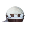 Salon de jardin modulable 4/6 pers en résine tressée poly rotin marron GALIN