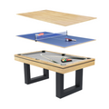 Table multi-jeux 3 en 1 billard et ping-pong en bois ROSTOCK