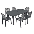 Ensemble table et 6 chaises en plastique recyclé SLATE