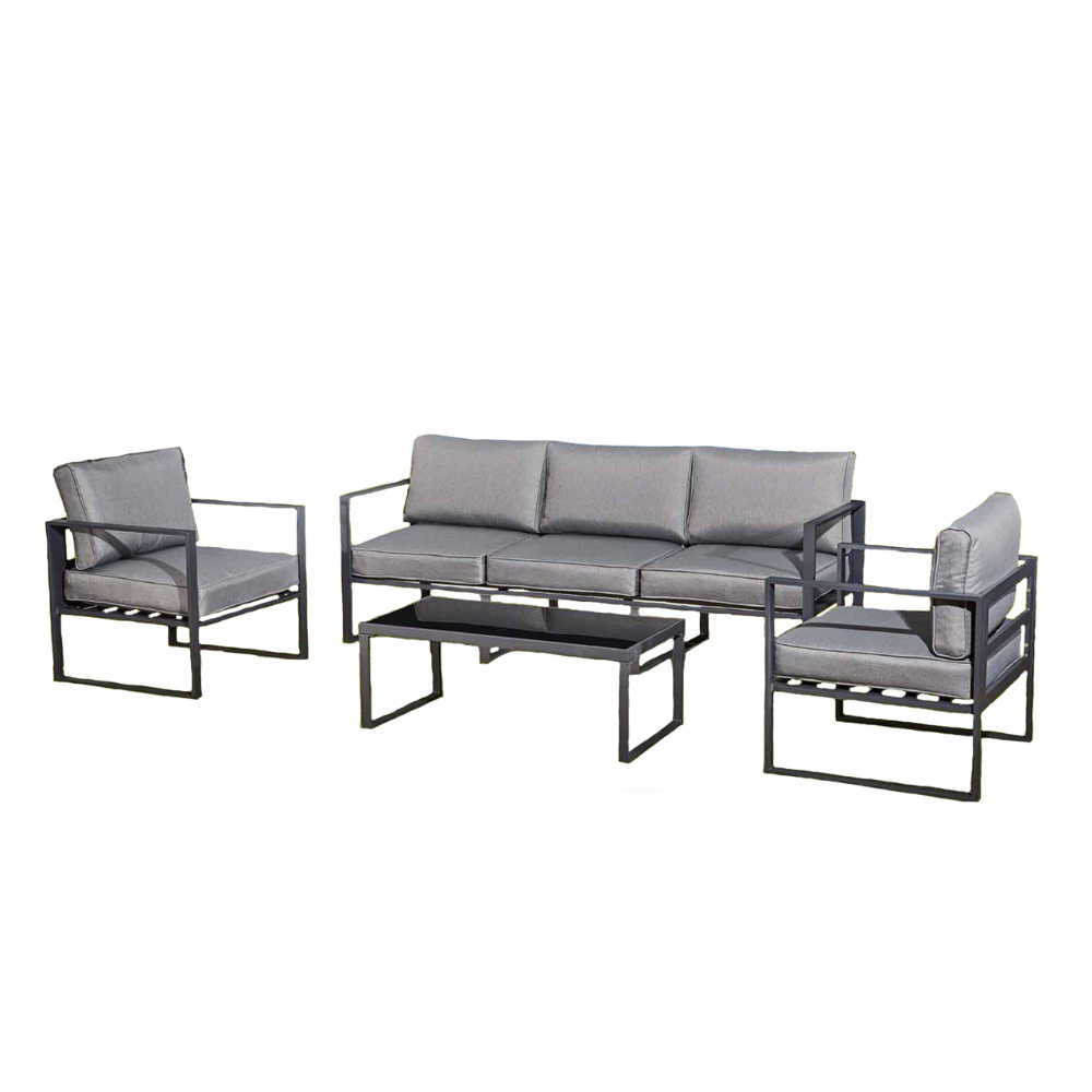 Salon de jardin en aluminium Gris HANEL
