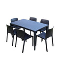 Table et 6 chaises gris anthracite LUMA