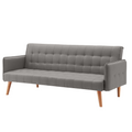 Canapé convertible scandinave 3 places en tissu gris MUSCA