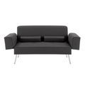 Canapé convertible 2 places en tissu gris foncé BUSAN