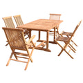 Table de jardin rectangulaire 4 chaises 2 fauteuils en teck ADAGNA