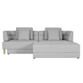 Canapé 4 places multifonction en tissu gris clair COLIN