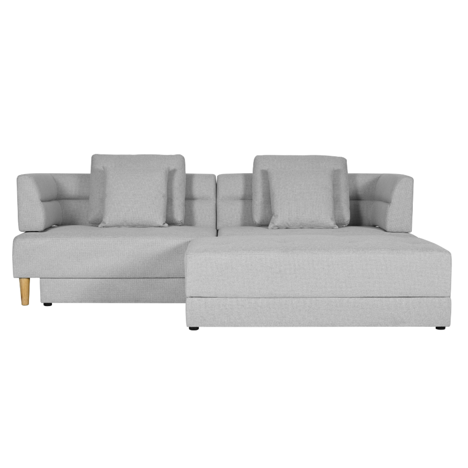 Canapé 4 places multifonction en tissu gris clair COLIN
