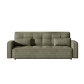 Canapé scandinave convertible 3 places en velours côtelé vert COOPER