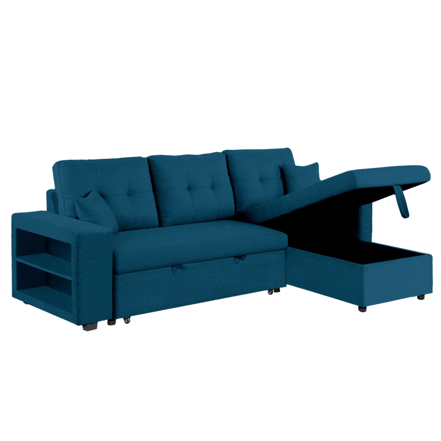 undefined Canapé d'angle convertible bleu 4 places