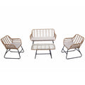 Salon de jardin 4 places en rotin et acier beige et noir ALVARADO