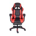 undefined Chaise de gaming massante noir et rouge avec repose pieds