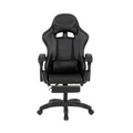 undefined Chaise de gaming massante noir avec repose pieds