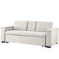 Canapé convertible 3 places en tissu beige TILIA
