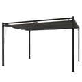 Pergola autoportante 3 x 4 m en acier avec toile grise MEDELIN
