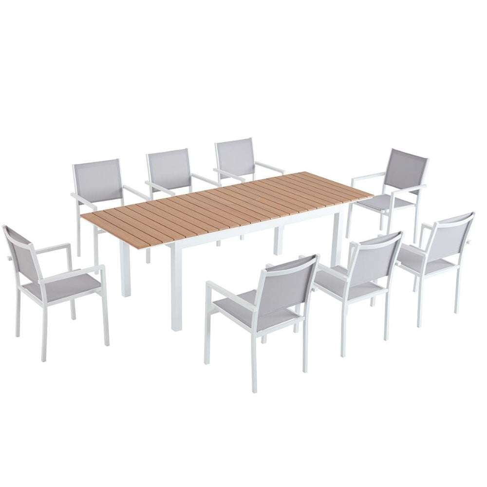 undefined Salon de jardin repas 8 places en aluminium