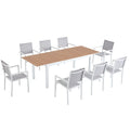 Salon de jardin repas 8 places en aluminium MIDA