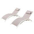 Lot de 2 transats empilables et ajustables taupe ANTIBES