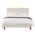 Lit 160x200 cm en velours beige DAKOTA