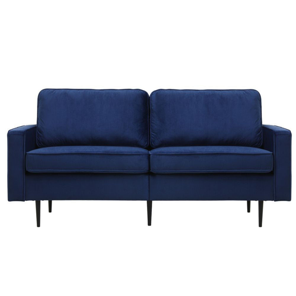Canapé 2 places en velours bleu foncé TAORMINA