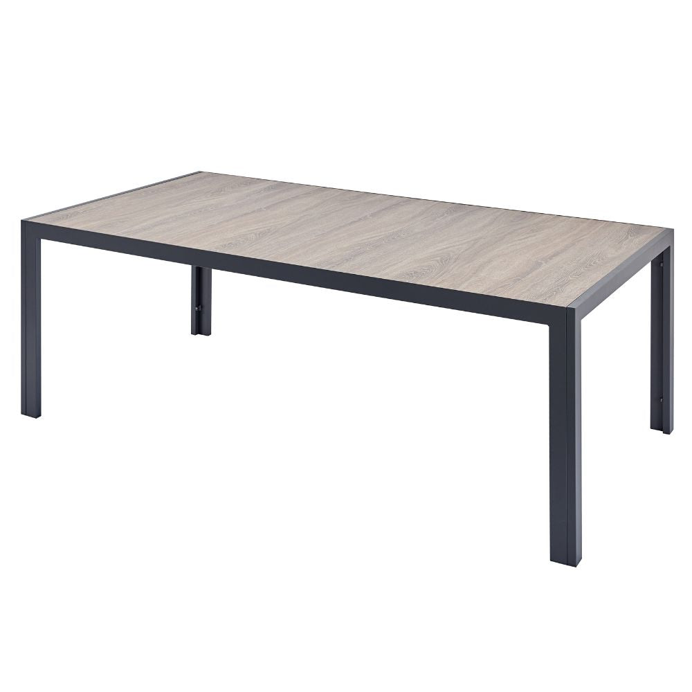 undefined Table de jardin 10 places en alu et plateau effet bois