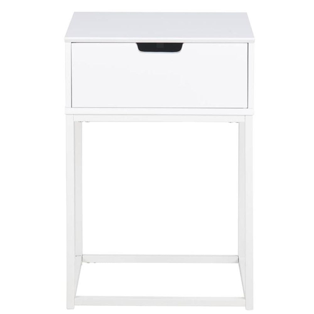 undefined Table de chevet blanc tiroir