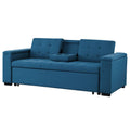 Canapé convertible 3 places en tissu bleu pétrole TILIA