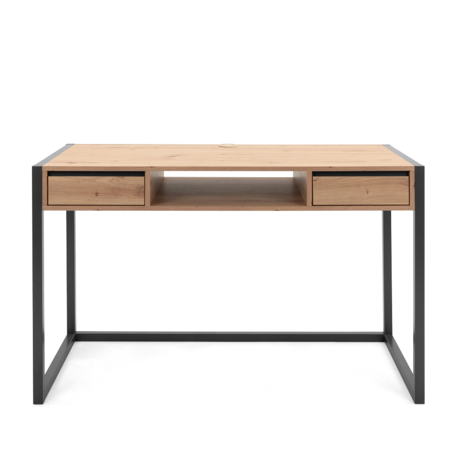 Bureau industriel bois et noir BALIU