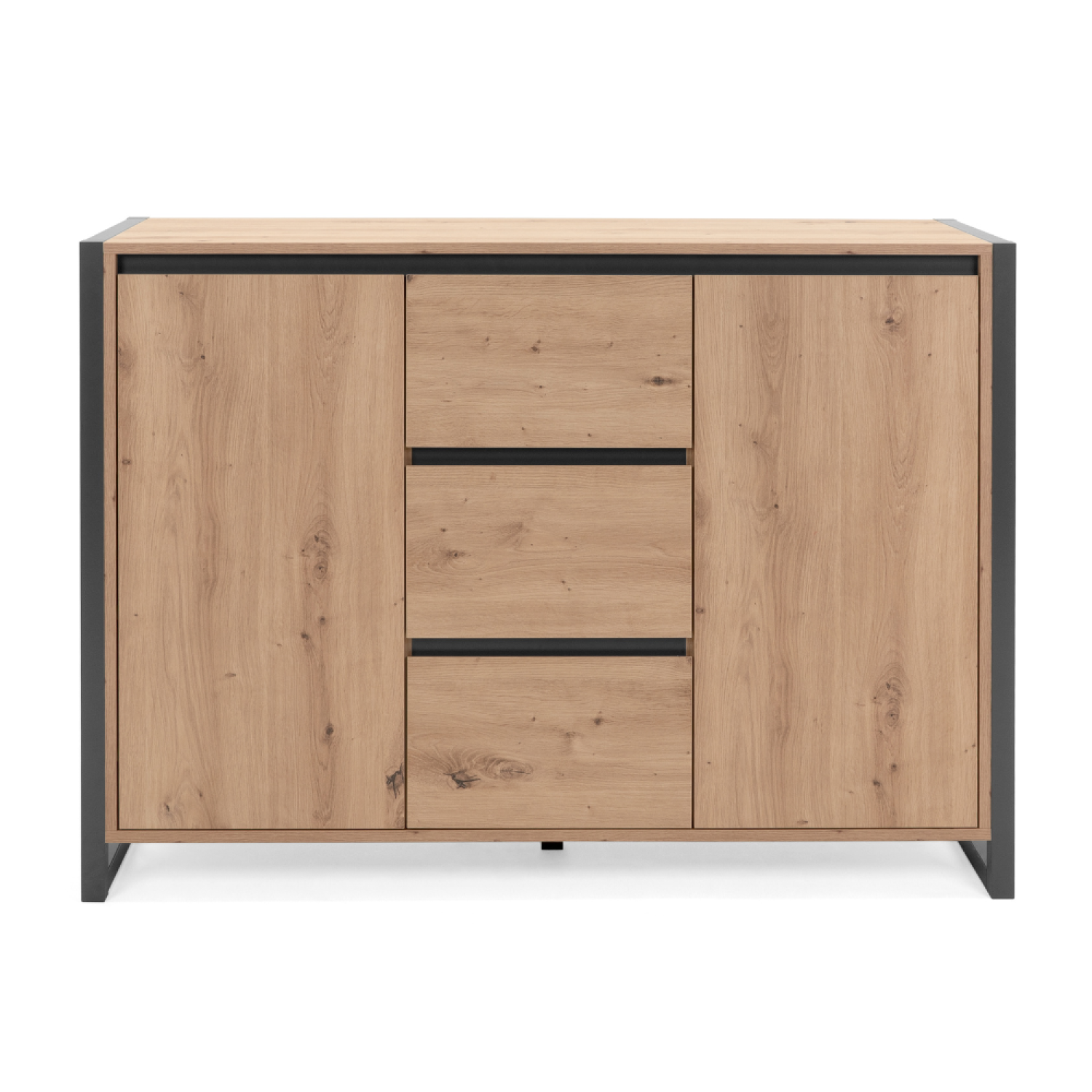 Buffet industriel avec placards et tiroirs 120 cm BALIU