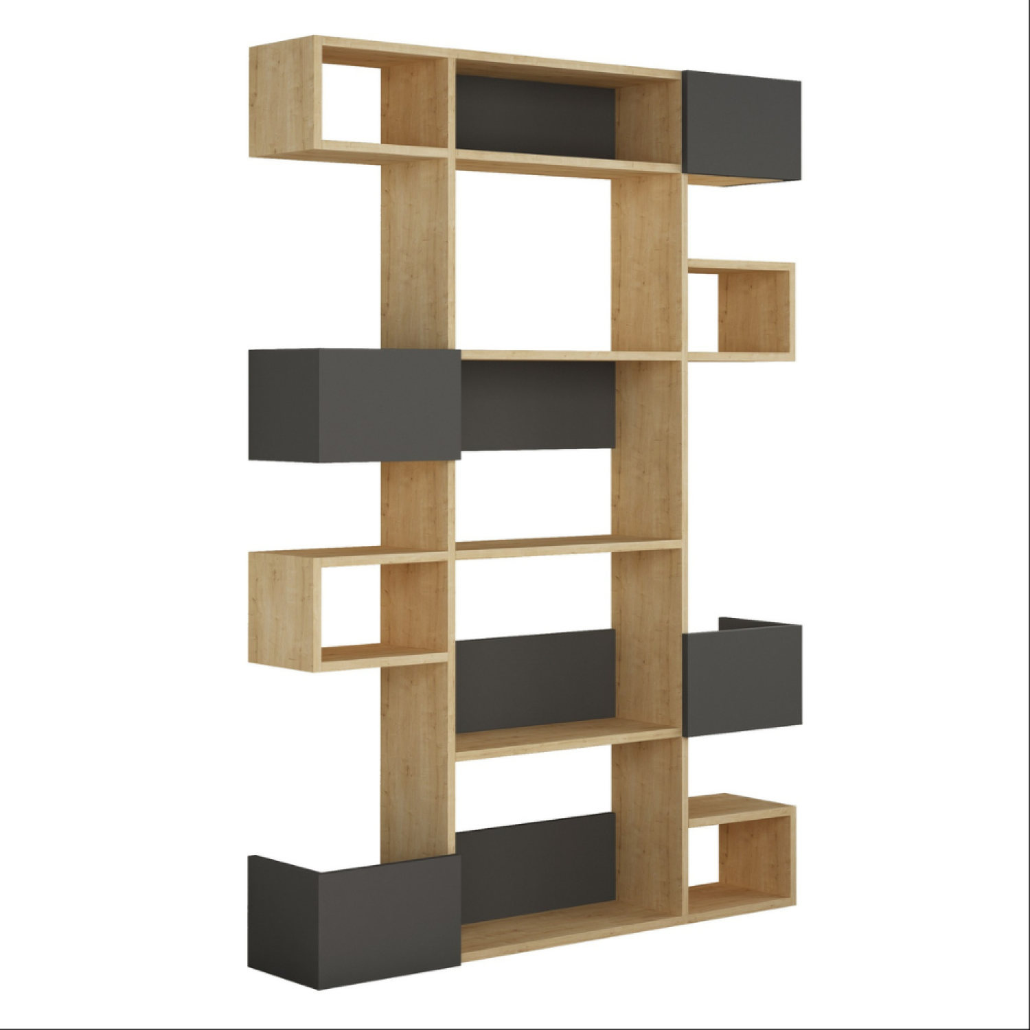 Bibliothèque bois et anthracite NATAL