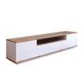 Meuble TV blanc et bois 180cm ASMA