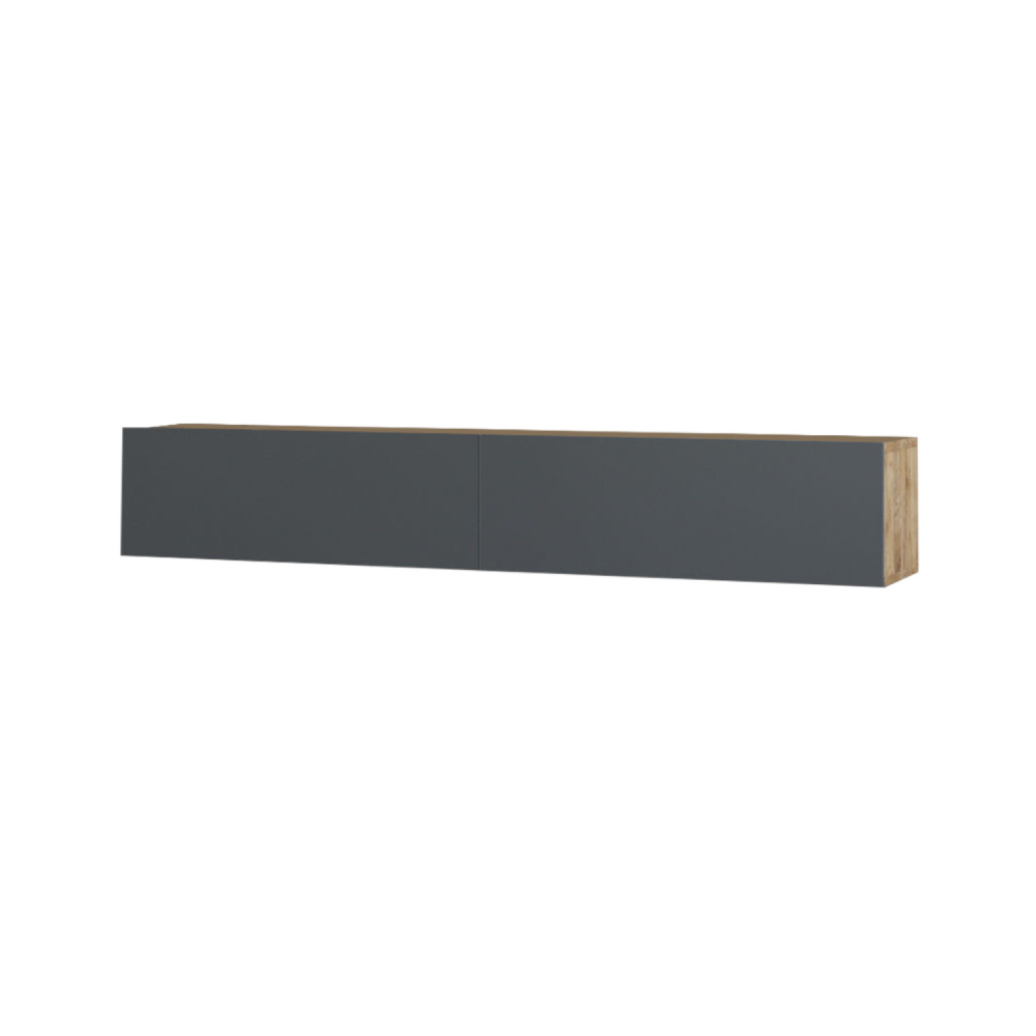 Meuble TV suspendu anthracite et bois 180cm ZELIE