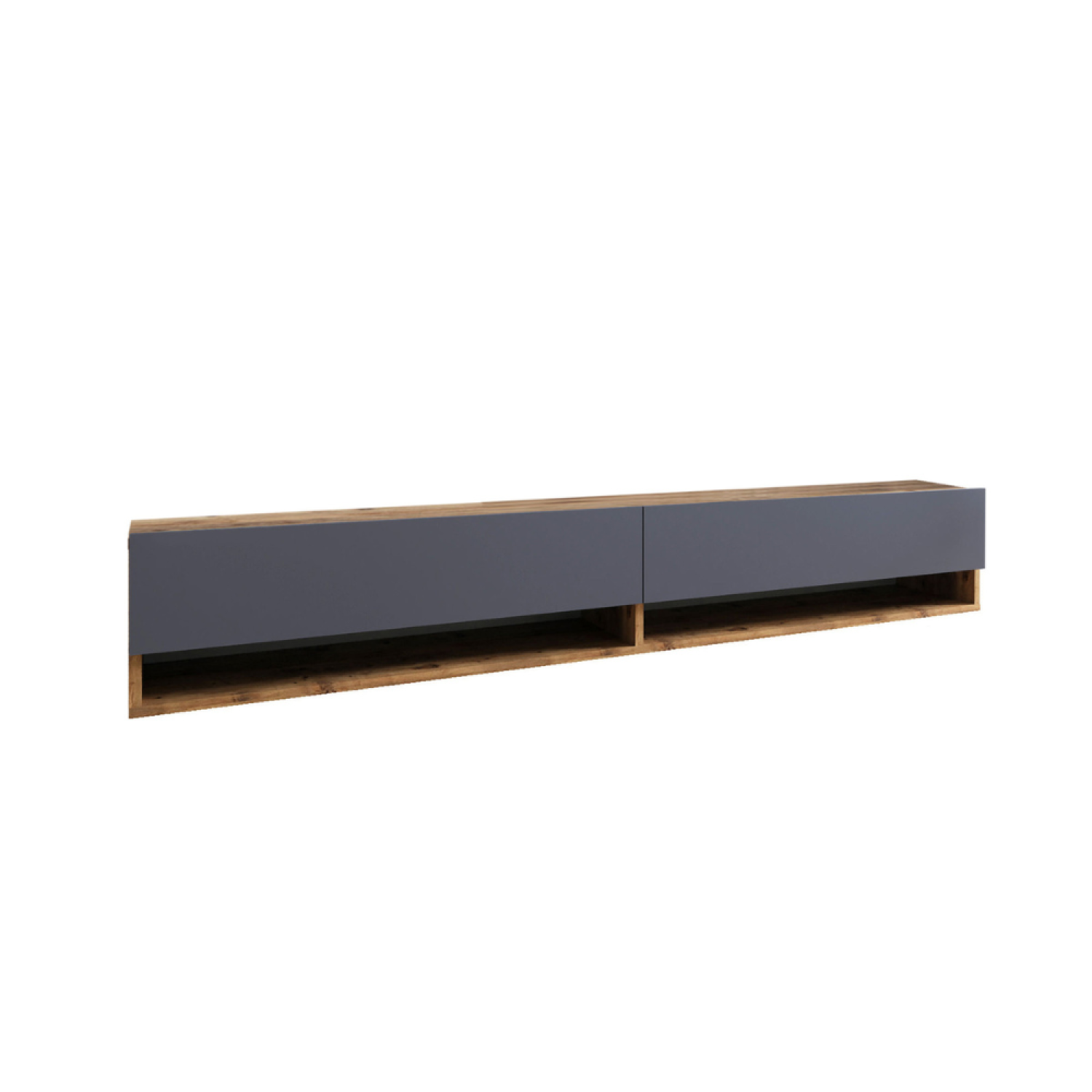 Meuble TV suspendu bois et anthracite 180 cm ALTONE