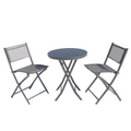 Salon de balcon 2 places en acier inoxydable gris VELORO