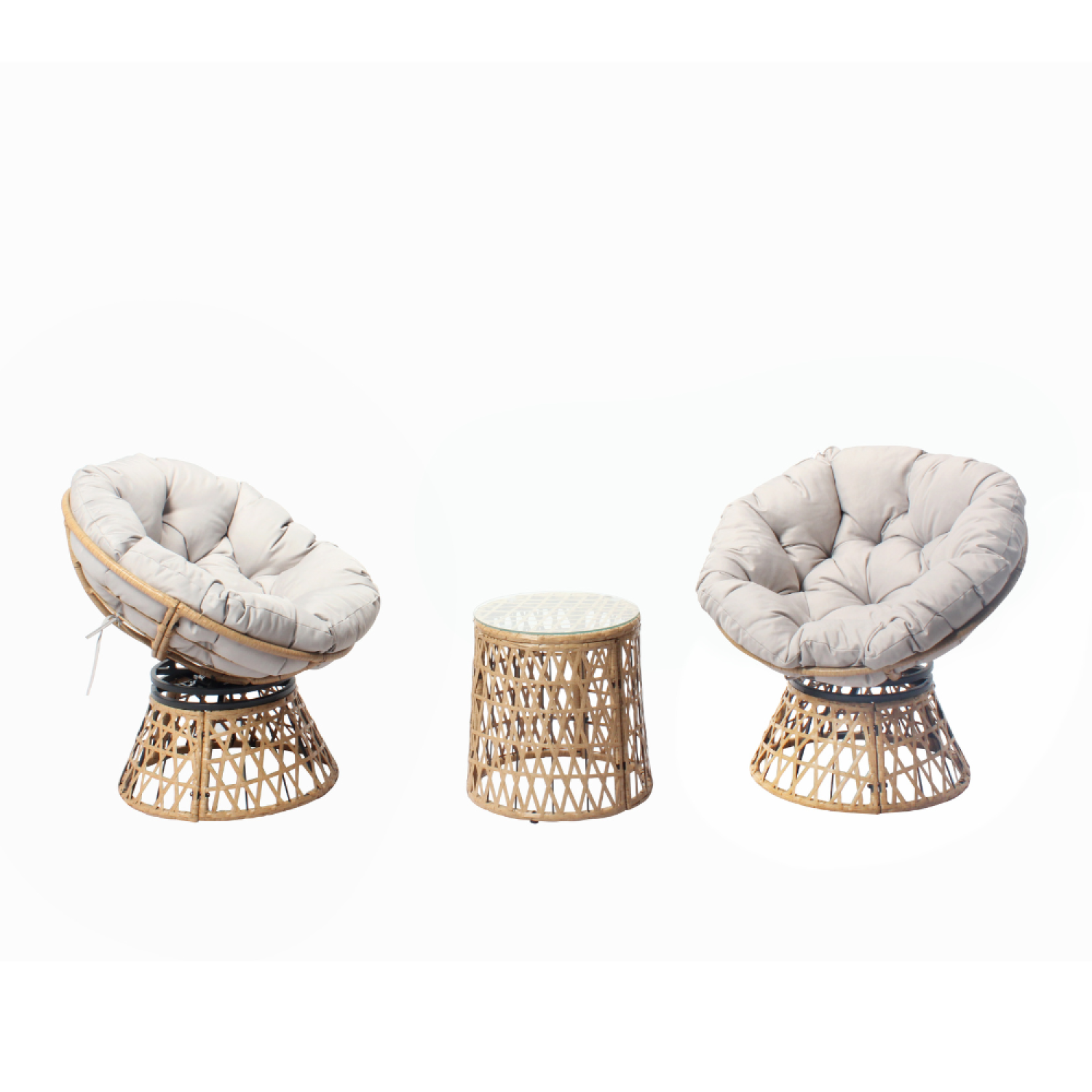 Salon de jardin 2 fauteuils et 1 table ZANPA