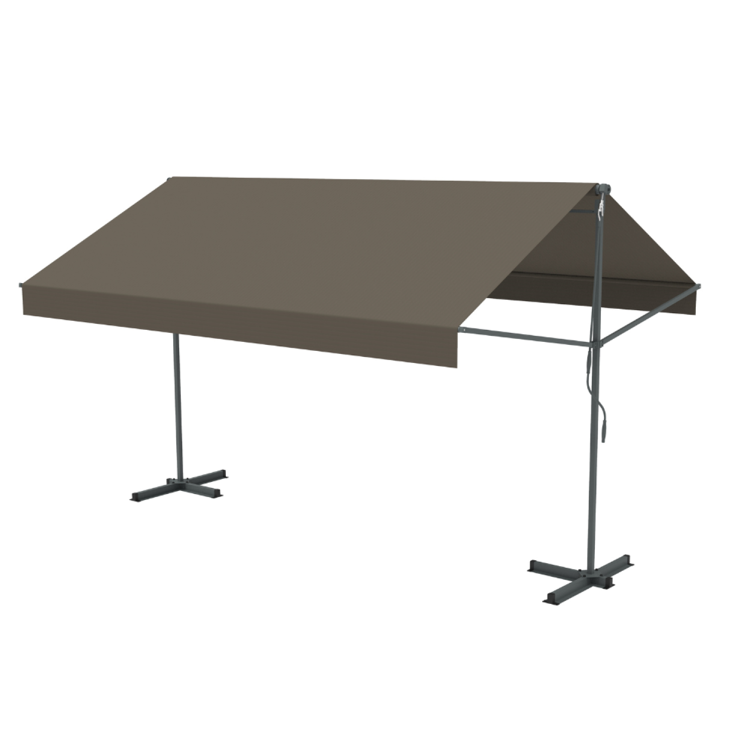 Store banne double pente manuel 4 x 1,5/1,5 m taupe NAUARI