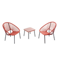 Set de 2 fauteuils + table basse terracota VERANO