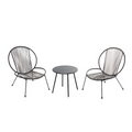 Ensemble de 2 fauteuils + 1 table basse gris foncé SEVILLA